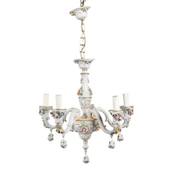 CAPODIMONTE ceiling chandelier, 20th century
