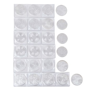 Mixed lot of 25 silver ounces with a total of 777.5g fine silver,