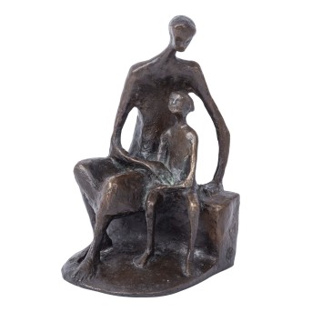 WELZEL, Manfred, ATTRIBUIERT / Umkreis (M. W.: 1926-2018), &quot;Young woman with child on a bench&quot;,