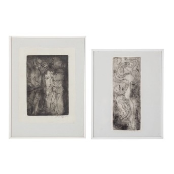 ARTIST/IN 20th century. 2 figurative compositions,1960 and 1963,
