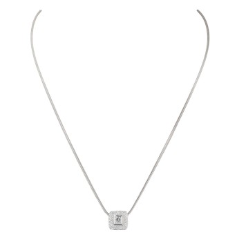 Collier mit Brillantanhänger, zus. 0,58 ct,