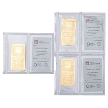 GOLDBARREN - 3 x 10 Gramm, Hersteller MünzManufaktur, geprägt