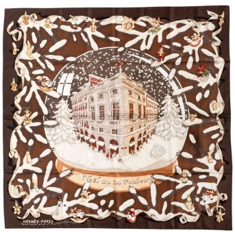 HERMÈS Seidencarré "NOEL AU 24 FAUBOURG",