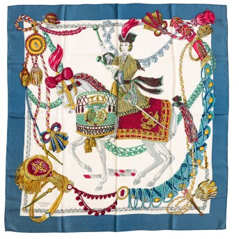 HERMÈS silk carré 'LE TIMBALIER'.