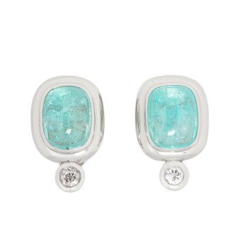 Feine Ohrclips mit Paraiba-Turmalinen