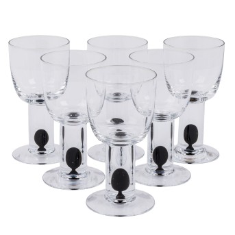 IITTALA, Finnland, 6 Weißweingläser 'OLIIVI', 20. Jh.