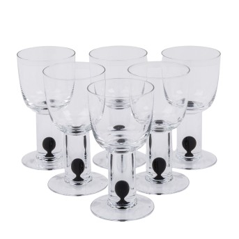 IITTALA, Finnland, 6 Sherrygläser 'OLIIVI', 20. Jh.