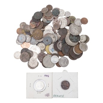 Small collection of coins from all over the world,