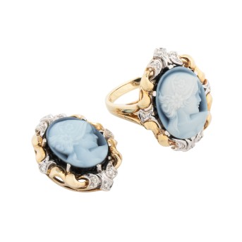 CAPRICE Schmuckset mit Achatgemmen und Diamanten