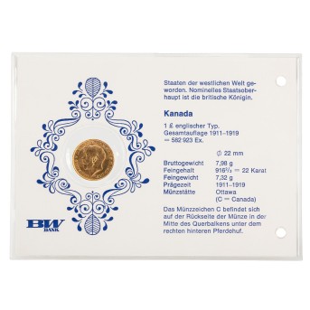 Kanada /GOLD - Georg V. 1 Sovereign 1917-C