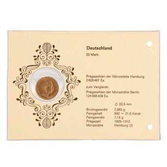 Dt. Kaiserreich /GOLD - Preussen, Wilhelm II. 20 Mark 1905-J