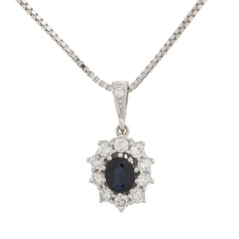 Anhänger mit Saphir und Diamanten, 