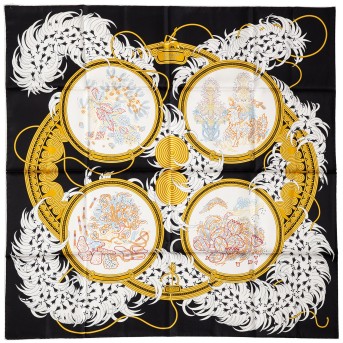 HERMÈS silk carré 'LÈGENDE BRODÉE',