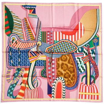 HERMÈS silk carré 'LA SELLE IMAGINAIRE',