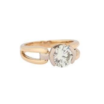 Solitaire ring with brilliant-cut diamond of 1.61 ct,