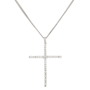 Kreuzanhänger mit Brillanten von zus. ca. 1,6 ct,