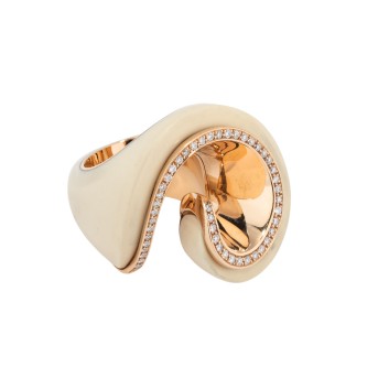 Designring in Spiralform mit Brillanten zus. ca. 0,92 ct,