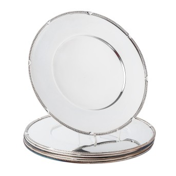 ROBBE & BERKING ROBBE & BERKING, 6 Platzteller 'Französisch-Perl', versilbert,