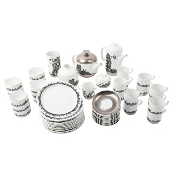 ROSENTHAL ROSENTHAL Tee- & Kaffeeservice f. 12 Personen 'Duo Pastorale', 20. Jh.,