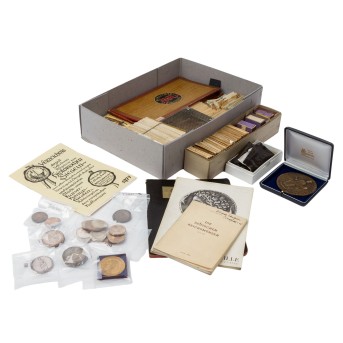 Box with coins from around the 16th century from Europe.