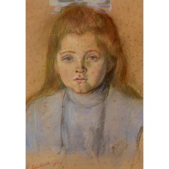 LENBACH, FRANZ VON (1836-1904), &quot;Girl with a blue ribbon&quot;, 1900,