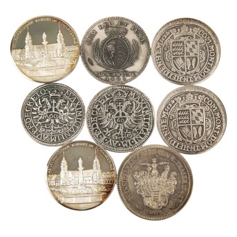 8 silver medals based on antique models (Württemberg),