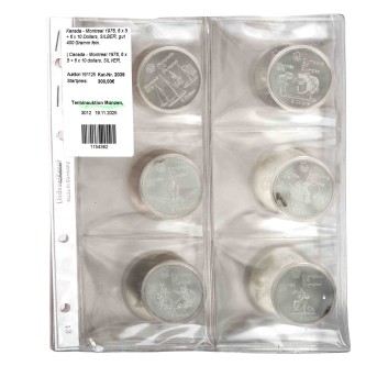 Canada - Montrèal 1976, 6 x 5 + 6 x 10 Dollars, SILVER,