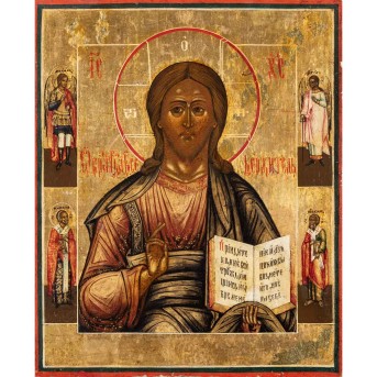 IKONE "Christus Pantokrator", RUSSLAND, 2. Hälfte 18. Jh./um 1800,