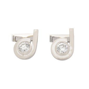 Cufflinks &quot;P&quot; with diamonds totaling approx. 2.3 ct,