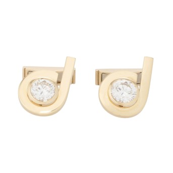 Cufflinks &quot;P&quot; with diamonds totaling approx. 2.3 ct,
