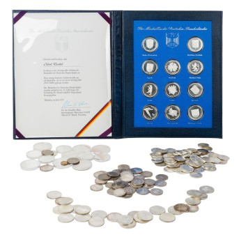 Germany / All World collection of 138 coins and 11 medals in total approx. 1803g Ag fine