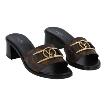 LOUIS VUITTON 'LOCK IT' sandals, size 38.5.