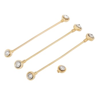 Konvolut von 3 Kragennadeln  mit Brillanten je 0,15 ct,