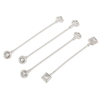 Set of 4 collar pins with diamonds totaling ca. 1.2 ct,