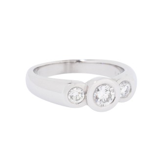 Ring mit 3 Brillanten zus. 0,50 ct (grav.),