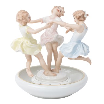 HUTSCHENREUTHER Figurengruppe 'Maientanz' mit Schale, 2. Hälfte 20. Jh.