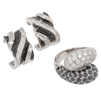 Schmuckkonvolut mit Diamanten von zus. ca. 5 ct,