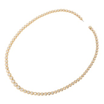 Rivière necklace with brilliant-cut diamonds totaling ca. 3.5 ct,