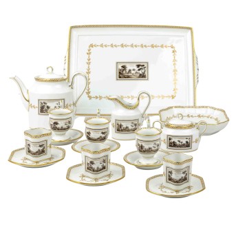 RICHARD GINORI Mokkaservice 'Fiesole', 20. Jh.