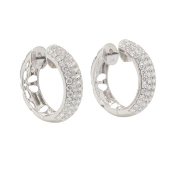 Folding hoop earrings with diamonds totaling approx. 2.38 ct