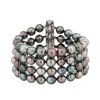 Armband 4-reihig aus Tahitiperlen,