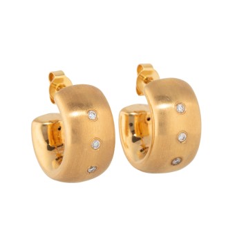 Paar Ohrstecker/Creolen mit 6 Brillanten