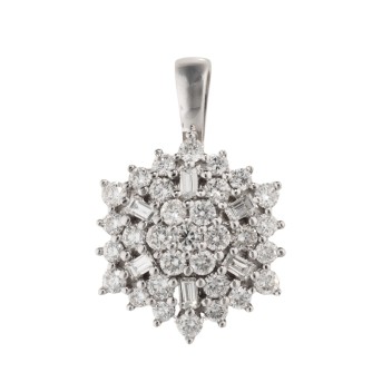 Anhänger 'Schneeflocke' mit 37 Diamanten