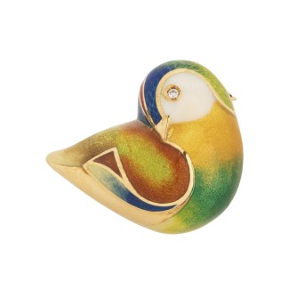 WEMPE &quot;Bird&quot; brooch with brilliant-cut diamond