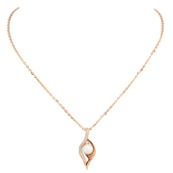 Pendant with pearl and diamonds in total approx. 0.3 ct,