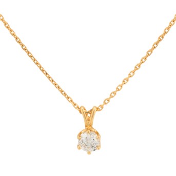 Solitaire pendant with brilliant-cut diamond of approx. 0.65 ct,