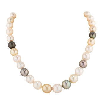 Necklace made from Tahiti and South Sea pearls,