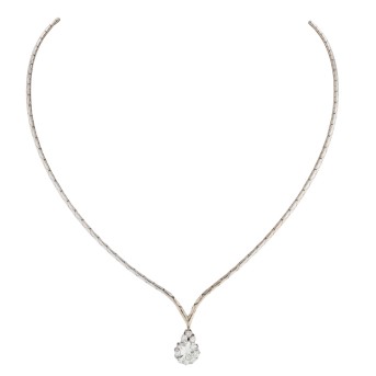 Necklace with brilliant-cut diamond of approx. 2.2 ct,