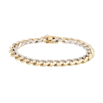 Panzerarmband weiß/gelb,