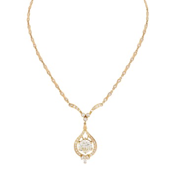 Collier mit 1 Brillant von ca. 5,92ct ca.